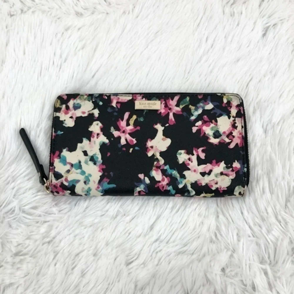 KATE SPADE Neda Black & Water Colors Wallet